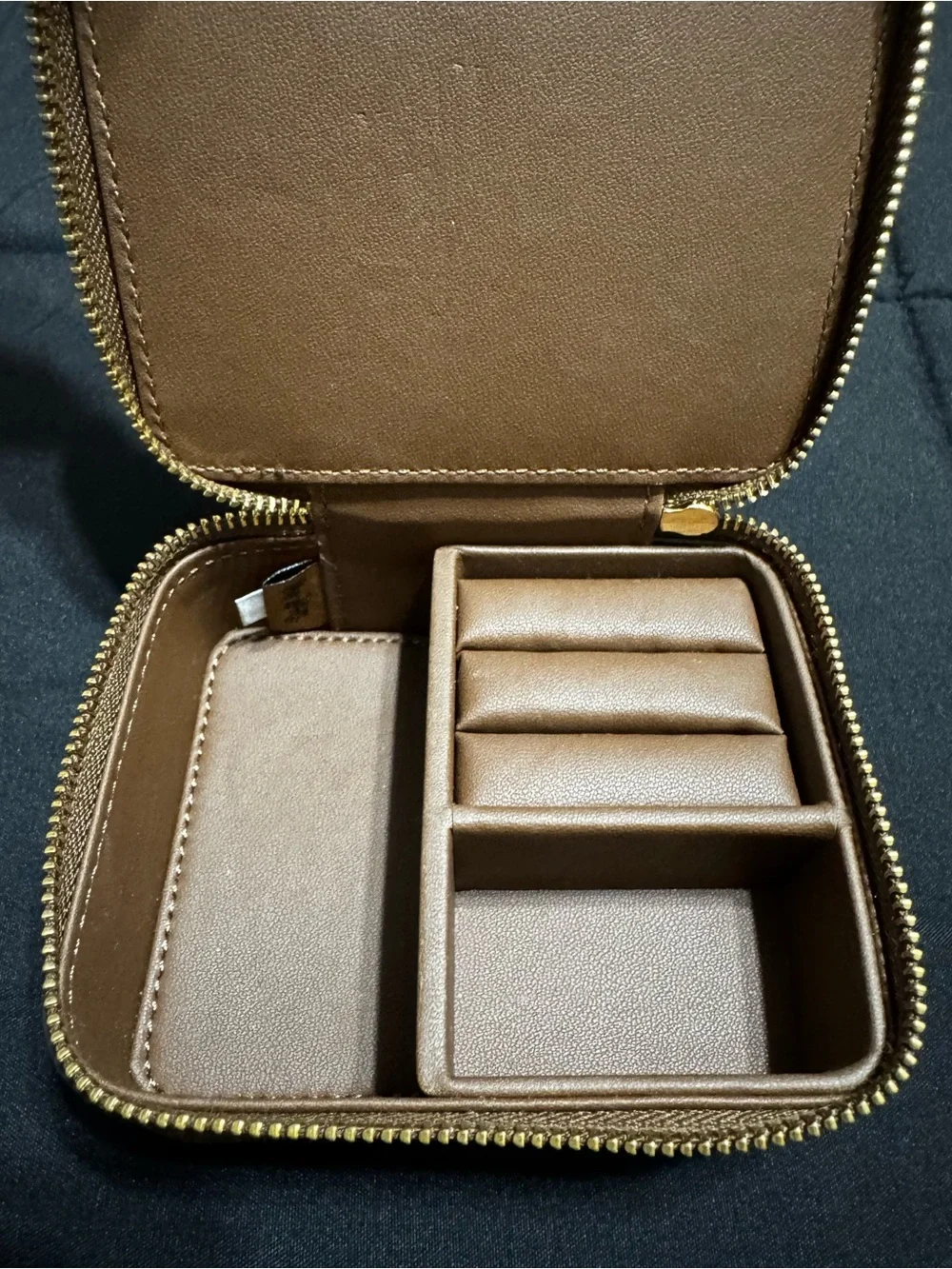 Coach Metallic Signature Zip-Around Wallet in Bronze Gold